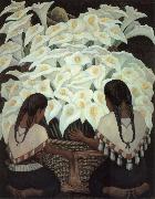 Diego Rivera Sale Flowers oil